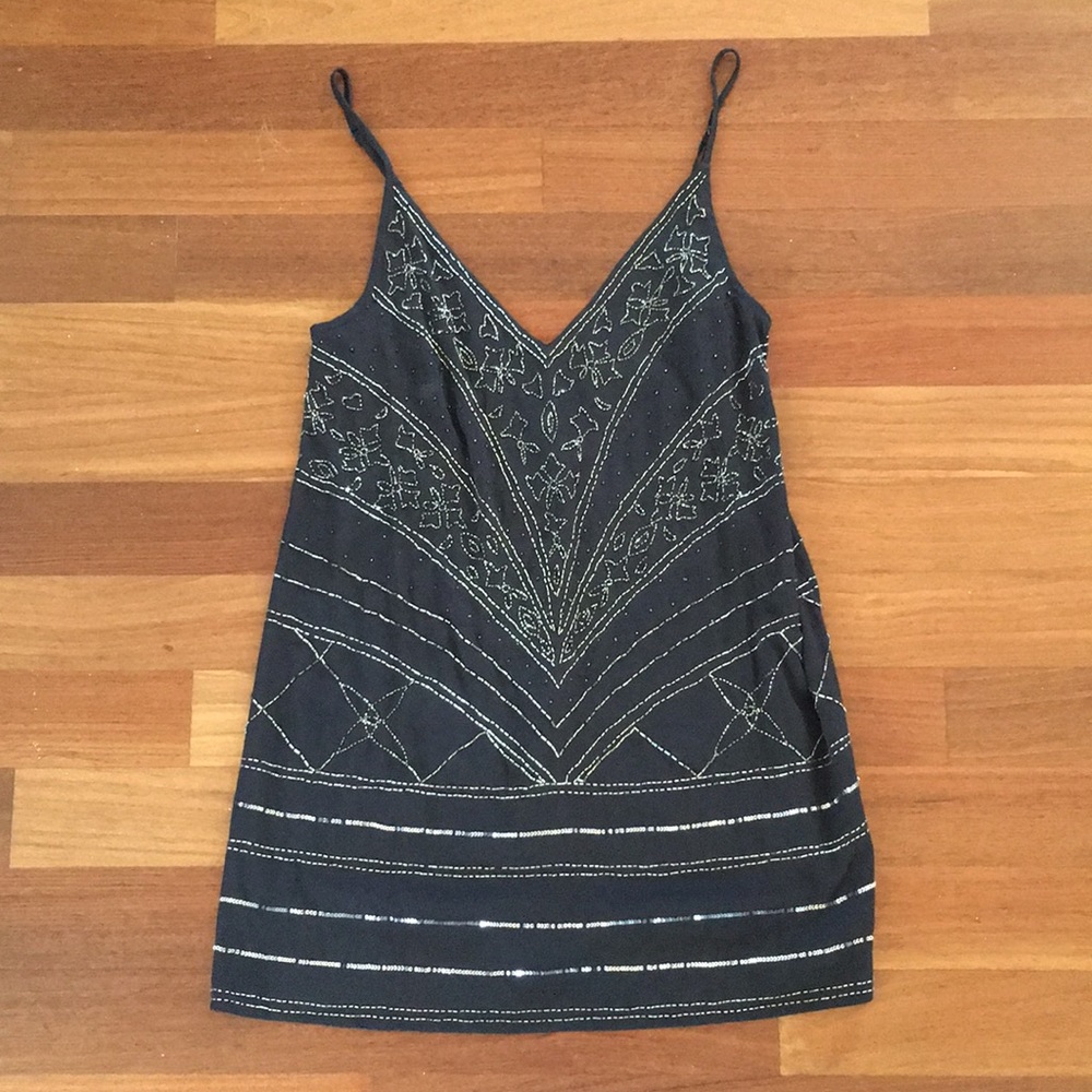 NWT FREE PEOPLE beaded & sequined mini dress sz S